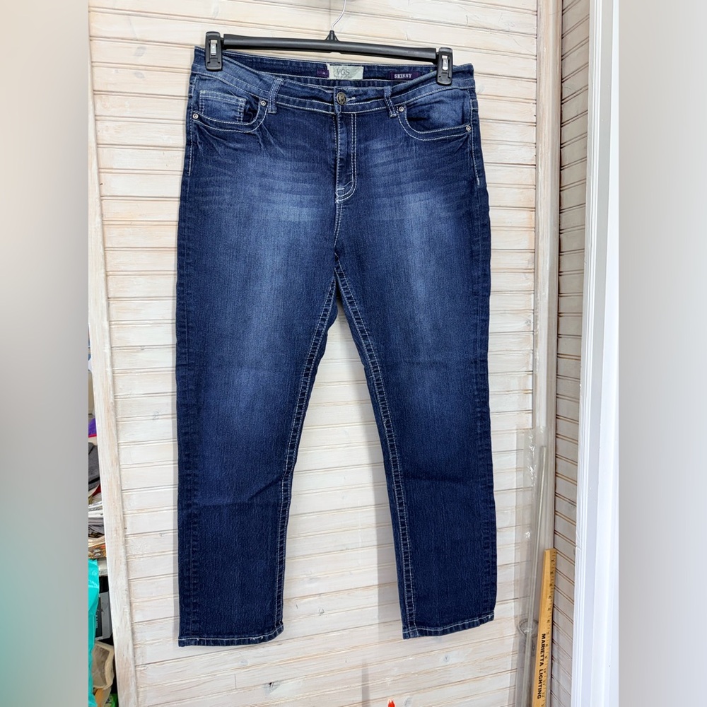 VGS Women’s 14 Straight Leg Lightweight Stretch Denim Jeans in Dark Indigo